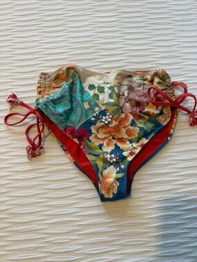 Johnny Was California Floral Tie-Side Bikini Bottoms - Multicolor